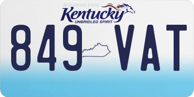 KY license plate 849VAT
