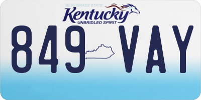 KY license plate 849VAY