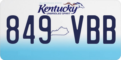 KY license plate 849VBB