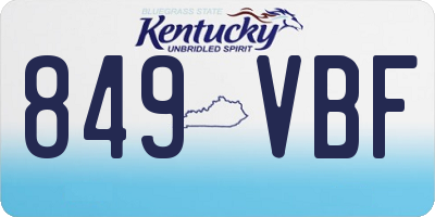 KY license plate 849VBF
