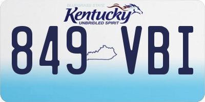 KY license plate 849VBI