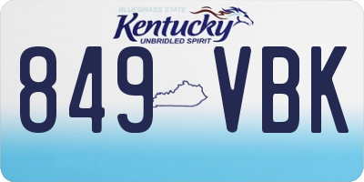 KY license plate 849VBK