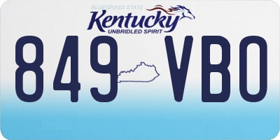 KY license plate 849VBO