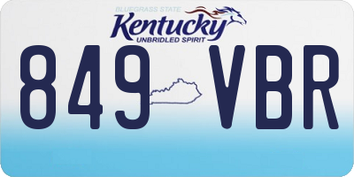 KY license plate 849VBR