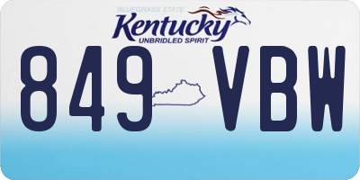 KY license plate 849VBW