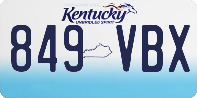 KY license plate 849VBX