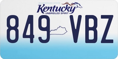KY license plate 849VBZ