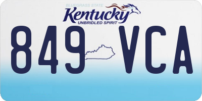 KY license plate 849VCA