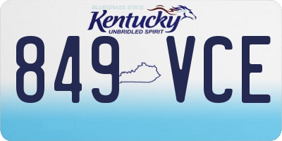 KY license plate 849VCE