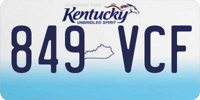 KY license plate 849VCF