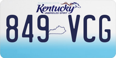 KY license plate 849VCG
