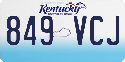KY license plate 849VCJ