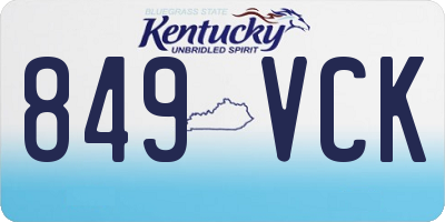 KY license plate 849VCK