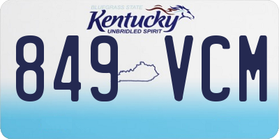 KY license plate 849VCM