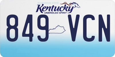 KY license plate 849VCN