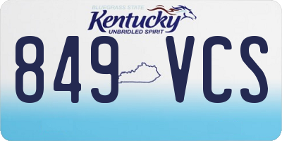 KY license plate 849VCS
