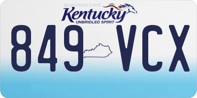 KY license plate 849VCX