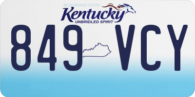 KY license plate 849VCY
