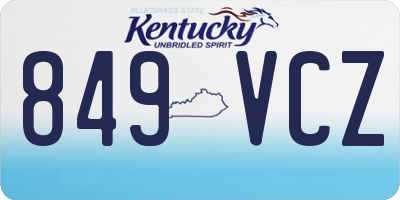 KY license plate 849VCZ