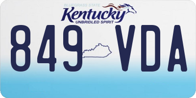 KY license plate 849VDA