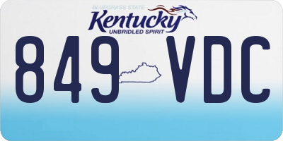KY license plate 849VDC