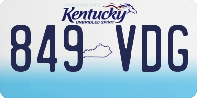 KY license plate 849VDG