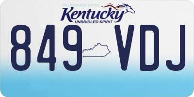 KY license plate 849VDJ