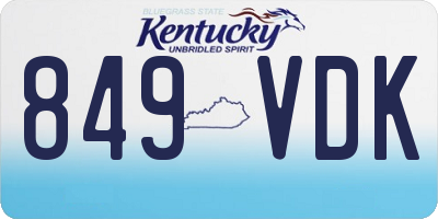 KY license plate 849VDK