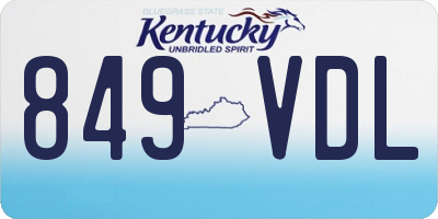 KY license plate 849VDL