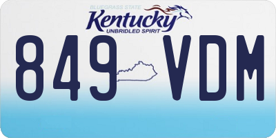 KY license plate 849VDM