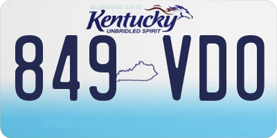 KY license plate 849VDO