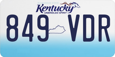 KY license plate 849VDR