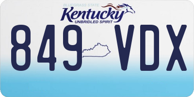 KY license plate 849VDX