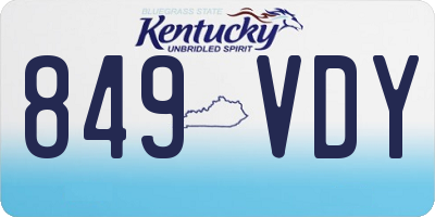 KY license plate 849VDY