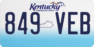 KY license plate 849VEB