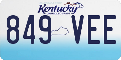 KY license plate 849VEE