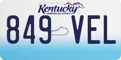 KY license plate 849VEL