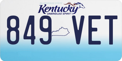 KY license plate 849VET