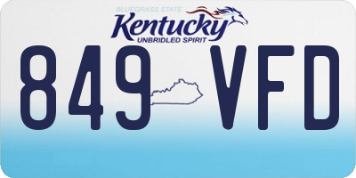 KY license plate 849VFD