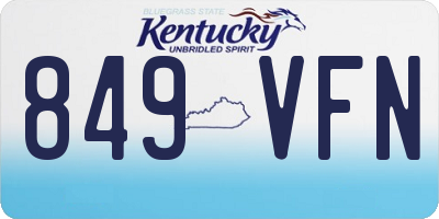 KY license plate 849VFN