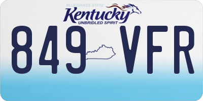 KY license plate 849VFR