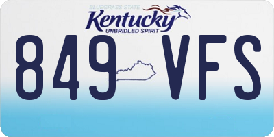 KY license plate 849VFS