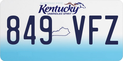 KY license plate 849VFZ