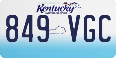 KY license plate 849VGC