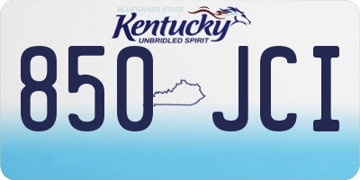 KY license plate 850JCI