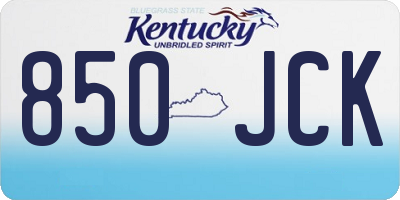 KY license plate 850JCK