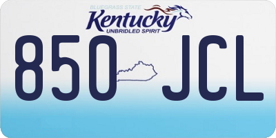 KY license plate 850JCL