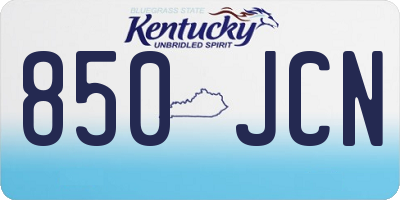 KY license plate 850JCN