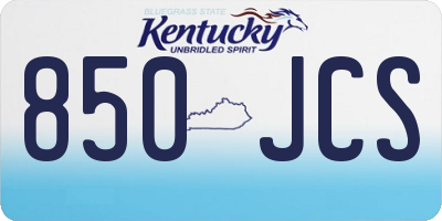KY license plate 850JCS