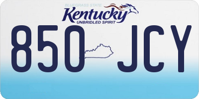 KY license plate 850JCY